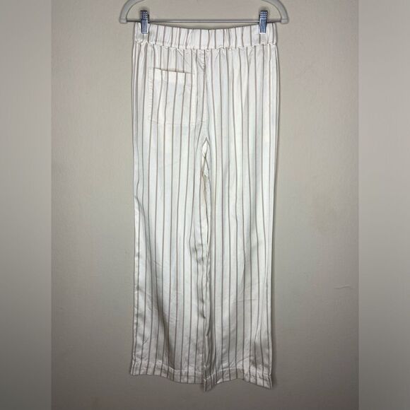 Jenni Kayne Bianca White Pants Straight Leg Navy Strips Size XS - Picture 11 of 11